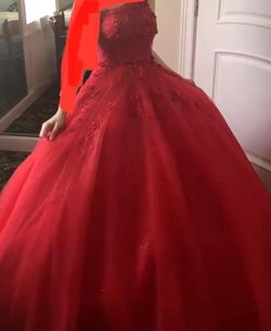 Nicole Bakti Red Size 2 Floor Length Prom Ball gown on Queenly