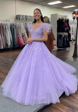 Style -1 Sherri Hill Purple Size 0 Lavender Floor Length Ball gown on Queenly