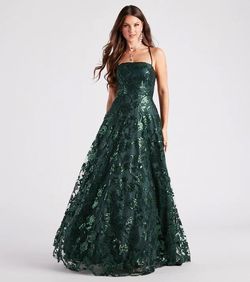 Windsor Green Size 4 Floor Length A-line Dress on Queenly