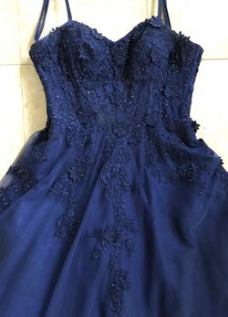 XSCAPE Blue Size 4 Floor Length 50 Off Ball gown on Queenly