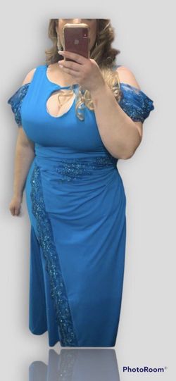 Blue Size 20 Straight Dress on Queenly