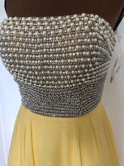 Sherri Hill Yellow Size 2 Pearls 50 Off A-line Dress on Queenly