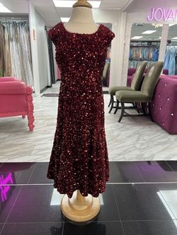 Style SC2205 Johnathan Kayne Red Size 8 Tall Height Midi Cocktail Dress on Queenly