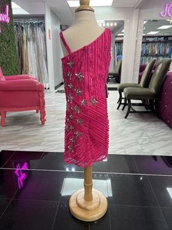 Style 10137 Rachel Allan Pink Size 4 Midi Cocktail Dress on Queenly