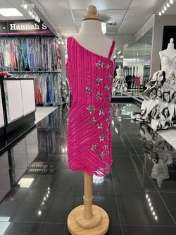 Style 10137 Rachel Allan Pink Size 4 Midi Cocktail Dress on Queenly