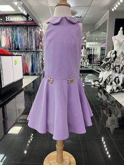 Style C140 Johnathan Kayne Purple Size 12 Midi Tall Height Cocktail Dress on Queenly