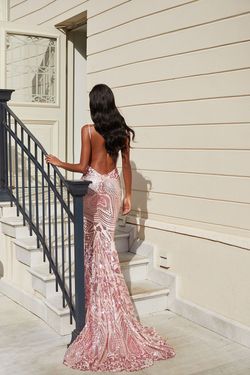 Style Mariana Alamour The Label Pink Size 4 Tall Height V Neck Train Mermaid Dress on Queenly