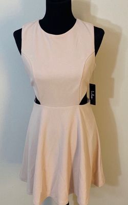 Lulus Nude Size 8 Floor Length A-line Dress on Queenly
