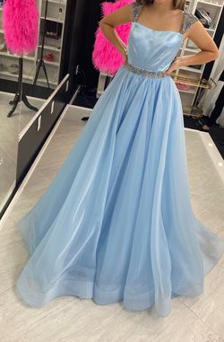 Sherri Hill Blue Size 0 Black Tie Floor Length Pageant Ball gown on Queenly