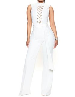 White Size 0 Jumpsuit Dress on Queenly