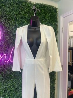 White Size 8 Jumpsuit Dress on Queenly