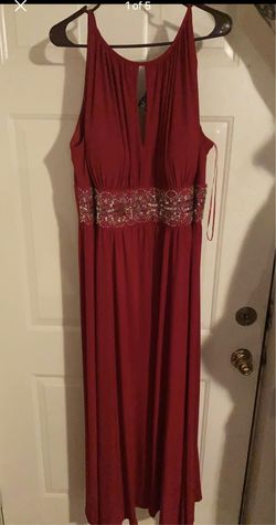 Red Size 22 Side slit Dress on Queenly