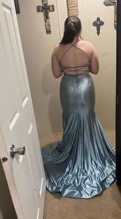 Sherri Hill Blue Size 6 Pageant Jewelled Floor Length Mermaid Dress on Queenly