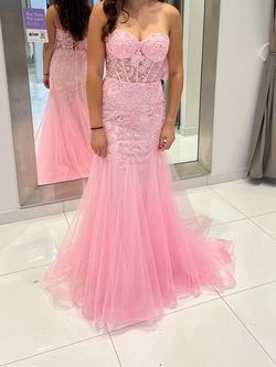 Camille La Vie Light Pink Size 6 Strapless Train Dress on Queenly