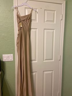Gold Size 4 Side slit Dress on Queenly