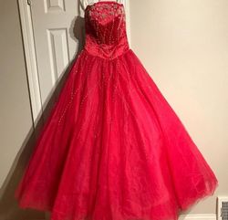 Tiffany Designs Hot Pink Size 2 Magenta Strapless Bridgerton Ball gown on Queenly