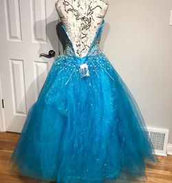 Fire & Ice Blue Size 0 Jewelled Bridgerton Floor Length Belt Fire And Ice Ball gown on Queenly
