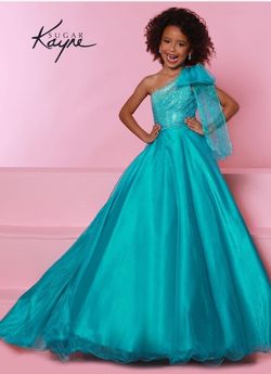 Jonathan Kayne  Blue Tulle Flower Girl Floor Length Ball gown on Queenly