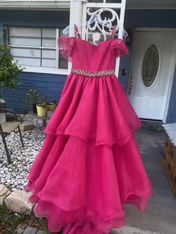Custom  Hot Pink Floor Length Barbiecore Ball gown on Queenly
