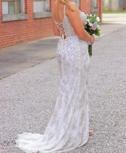 Sherri Hill White Size 6 Jewelled Pageant Side slit Dress on Queenly