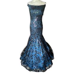 Tiffany Designs Multicolor Size 6 Prom Black Tie Mermaid Floor Length Ball gown on Queenly