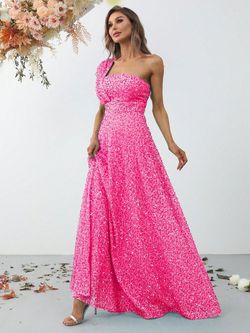 Style FSWD0867 Faeriesty Pink Size 12 Sequined Floor Length A-line Dress on Queenly