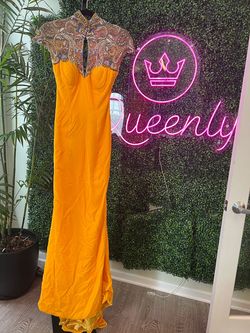 Sherri Hill Yellow Size 0 Free Shipping Tall Height Train Dress on Queenly