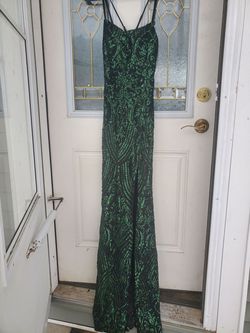 Windsor Green Size 0 Floor Length Sequined Military A-line Dress on Queenly