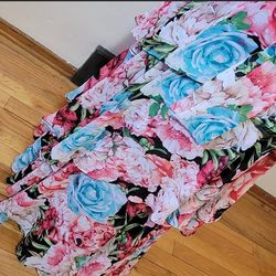 TAHARI Multicolor Size 10 High Neck Floral Straight Cocktail Dress on Queenly