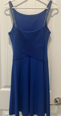 Calvin Klein Blue Size 2 Prom Midi Cocktail Dress on Queenly