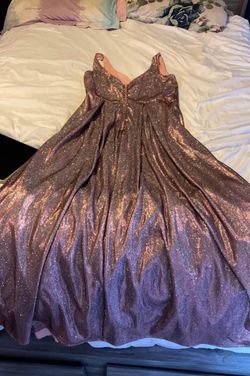 B. Darlin Pink Size 16 Plus Size Floor Length A-line Dress on Queenly