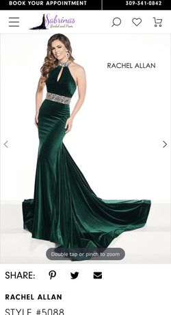 Rachel Allan Green Size 8 Prom Pageant Mermaid Dress on Queenly
