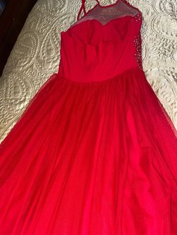 Blondie Nites Red Size 4 Medium Height Prom Military Straight Dress on Queenly