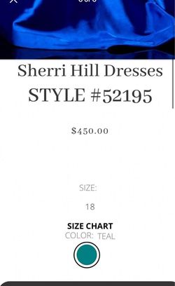 Sherri Hill Blue Size 18 Floor Length Ball gown on Queenly