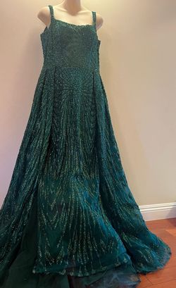 Modessa Couture Green Size 16 50 Off Floor Length Free Shipping Plus Size Train Dress on Queenly