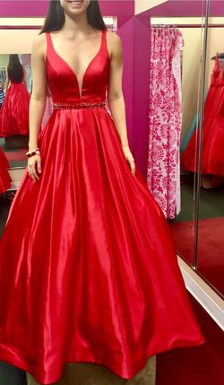 Sherri Hill Red Size 4 Homecoming Prom Ball gown on Queenly