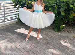Ashley Lauren White Size 00 Bridal Shower Cocktail Dress on Queenly