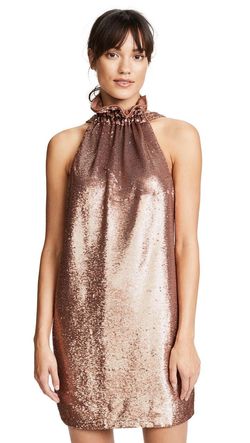 C/Meo Collective Gold Size 16 Sequined Mini Homecoming Cocktail Dress on Queenly