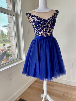 Sherri Hill Royal Blue Size 4 Tall Height Prom A-line Dress on Queenly