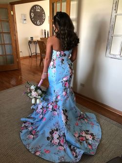 Sherri Hill Blue Size 8 Medium Height Floor Length Mermaid Dress on Queenly