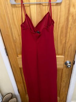 Windsor Red Size 12 Plus Size Floor Length Side slit Dress on Queenly