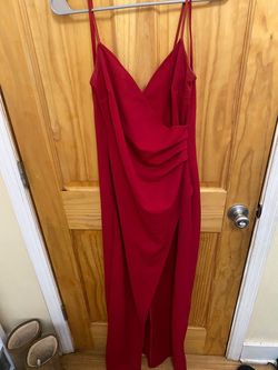 Windsor Red Size 12 Floor Length Side slit Dress on Queenly