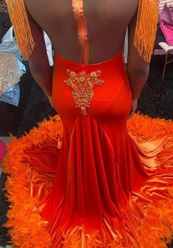 Rakiandruth Orange Size 0 Jewelled Pageant Free Shipping Train Dress on Queenly
