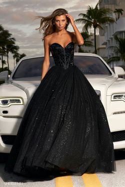 Sherri Hill Black Size 0 Quinceanera Sweetheart Pageant Prom Ball gown on Queenly