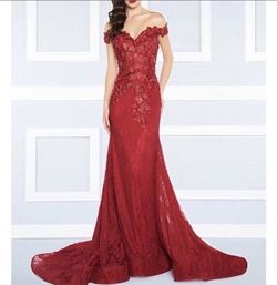 Mac Duggal Red Size 4 Free Shipping Lace A-line Dress on Queenly