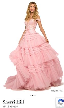 Sherri Hill Pink Size 2 Free Shipping Sorority Formal Black Tie Ball gown on Queenly