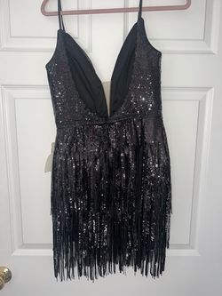 Tiffany Designs Black Size 8 Sorority Formal Cocktail Dress on Queenly
