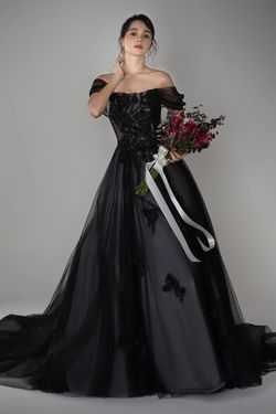 Style CW2502 Cocomelody Black Size 10 Cw2502 Floor Length Tulle A-line Dress on Queenly
