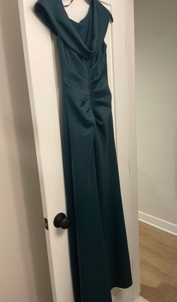 Xscape Green Size 4 Sorority Formal Floor Length Jersey 50 Off Side slit Dress on Queenly