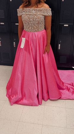 Ashley Lauren Pink Size 10 Pageant Black Tie Prom Ball gown on Queenly